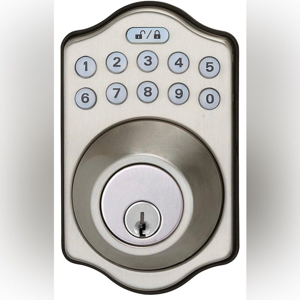 Amazon Basics Traditional Electronic Keypad Deadbolt Door Lock, Keyed Entry